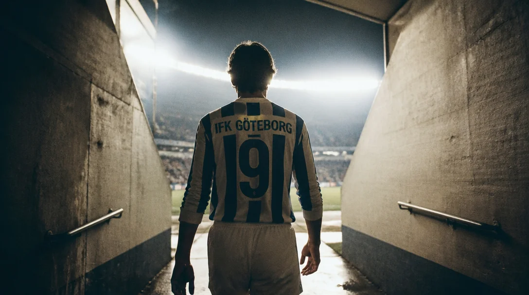 Porträttbild av Glenn Strömberg som mittfältare för IFK Göteborg, dokumentärt foto