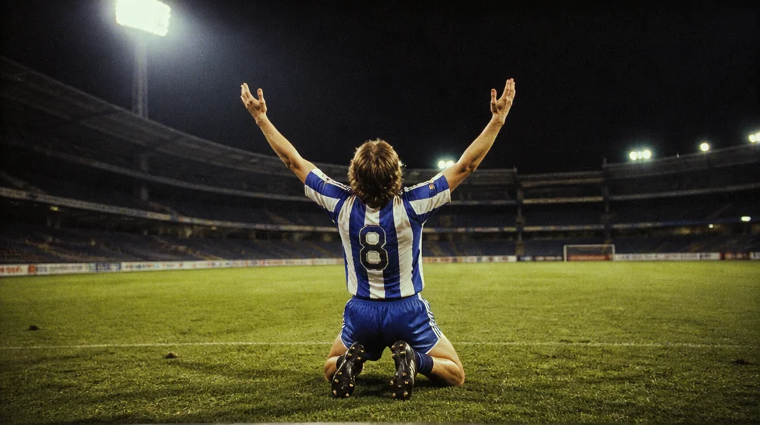 Porträttbild av Tord Holmgren som mittfältare för IFK Göteborg, dokumentärt foto